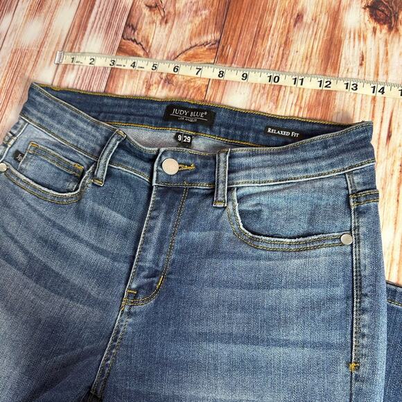 Judy Blue RELAXED FIT Size 9/29 Mid Rise Skinny Ankle Jeans Denim Pants 28x27 - Picture 5 of 11